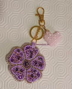 Handmade Embroidery Beaded Keychain Colorful Artisan Beadwork <b>Bag</b> <b>Charm</b> - Product Image 4