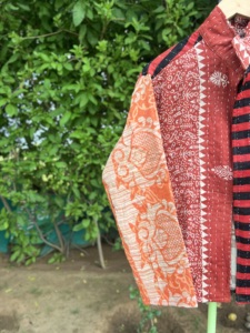 Exclusive Handmade Kantha <b>Kimono</b> <b>Jacket</b> | Indian Artisan Cotton Block Print Layering <b>Jacket</b> | Sustainable Women's Fashion - Product Image 2