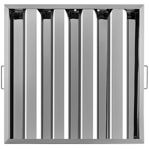 Pack 6 commerciale cucina cappa filtri 430 acciaio inox 19.5W X 19.5H pollici 4 scanalature cucina commerciale acciaio fabbricazione - Product Image 1