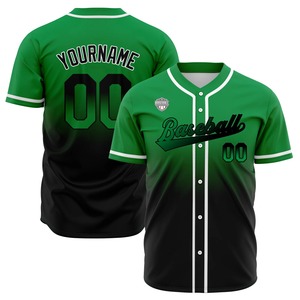 Maillot de baseball personnalisé par sublimation, uniforme d'équipe, col en V, logo personnalisé, nom et numéro, fournisseur en gros, 100% polyester, séchage rapide - Product Image 1