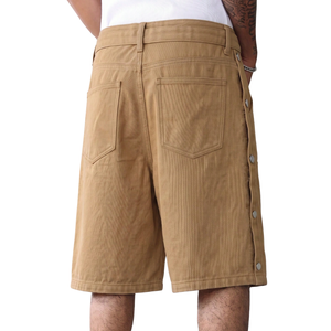 <b>Mens</b> Denim Shorts Casual Knee Length Regular Fit Multiple Pockets Button Details <b>Belt</b> Loops Summer Streetwear Fashion Style - Product Image 2