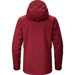 Custom Logo Men's <b>Red</b> Hooded <b>Waterproof</b> Sporty Hard Shell <b>Jacket</b> Regular Fit Zipper Closure Polyester Shell Winter Wear - Product Image 4