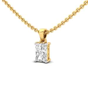 Colgante Solitario con Diamante CVD de Corte Radiante, Chapado en Oro de 10K, Certificado GIA, Joyería Étnica, Regalo Especial para Mujer - Product Image 3