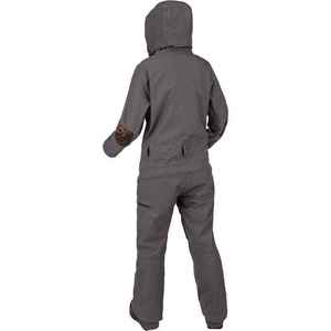 Combinaison de snowboard unisexe imperméable à capuche, une pièce, grise avec des patchs imprimés léopard, vêtements de ski pour adultes, isolation synthétique - Product Image 2