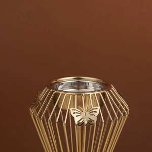 Quemador de Incienso de Metal Dorado de Lujo con Diseño de Flor, Mabkhara - Product Image 4