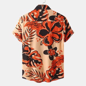 เสื้อฮาวายชาย แขนสั้น ลายดอกไม้ เสื้อชายหาด สำหรับวันหยุดฤดูร้อน ติดกระดุมสำหรับผู้ชาย - Product Image 2