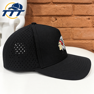 Casquette de golf personnalisée à 5 panneaux avec logo en caoutchouc, fabriquée au Vietnam, découpée au laser, respirante, à fermeture snapback, chapeau de sport, vente en gros OEM ODM, usine OEM - Product Image 3
