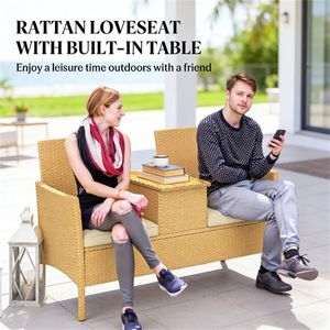 Double <b>Sofa</b> and Courtyard Chair Elegant <b>Garden</b> <b>Sofas</b> for Outdoor Entertaining - Product Image 4