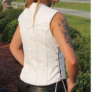 <b>Women's</b> <b>Leather</b> Vest <b>Vintage</b> Biker Style Zipper Closure Waterproof Windproof Sleeveless Casual Outerwear With Pockets 2026 - Product Image 3