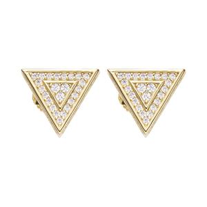 Boucles d'oreilles triangulaires en moissanite de luxe, en argent sterling 925, bijoux étincelants, cadeau pour femme - Product Image 1