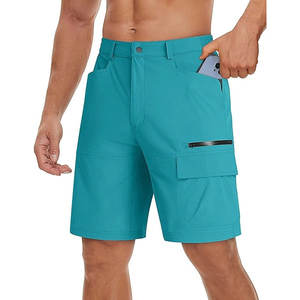 Shorts de jogging cargo unis pour hommes, taille mi-haute, décontractés, avec grandes poches, couleur unie, pour la gym et l'été, grandes tailles - Product Image 2