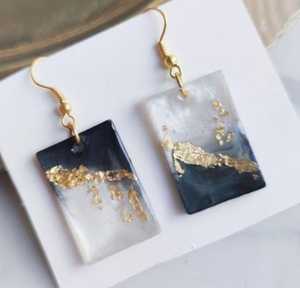 Pendientes de Resina Transparente con Flores Secas y Perlas Naturales, Joyería Artesanal de Moda para Mujer, para Fiestas - Product Image 2