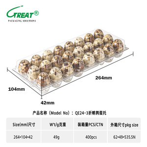 Vente directe d'usine, plateau en PET pour 24 œufs de <span class=keywords><strong>caille</strong></span>, boîte à œufs en plastique durable pour œufs de <span class=keywords><strong>caille</strong></span>/pigeon <span class=keywords><strong>jumbo</strong></span> - Product Image 2