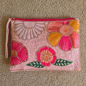 Monedero Artesanal de Cactus con Cuentas Florales, Diseño Desértico, Bolsa Abierta, Cartera Pequeña, Bordado de Cuentas, Mini Clutch Elegante de Tyvek - Product Image 2