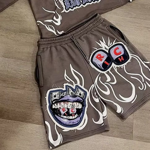 Conjuntos Deportivos de Verano con Sudadera con Cordón y Pantalones Cortos para Correr |   Conjuntos Cortos de Verano Personalizados para Gimnasio, Ligeros, de Algodón y Poliéster - Product Image 5