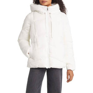 Women's Hooded Puffer Winter Jacket with Full Zip and High Collar Women's Quilted Padded Hooded Winter Coat Lightweight <b>Warm</b> Jac - Product Image 3