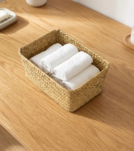 Ensemble de 3 paniers simples en jonc de mer, faits à la main, pour le rangement, vente en gros, écologiques, fabriqués au Vietnam - Product Image 5