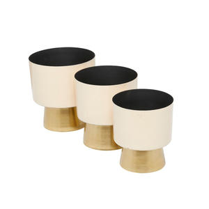 Maceta Decorativa de Metal Texturizado Hecha a Mano para Interiores de Hoteles y Cafés de Lujo - Product Image 4