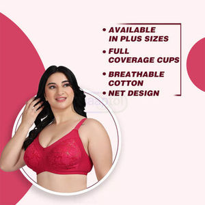 Soutien-gorge demi-bonnet non rembourré en dentelle et mélange de coton, couvrance totale, confort quotidien, maintien doux, grande taille, idéal pour les femmes rondes - Product Image 2