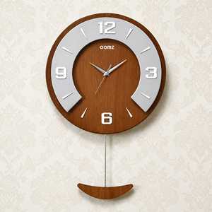 Modern Wooden Wall <b>Clock</b> with Pendulum Silent Quartz Decorative Living Room Hanging Home Decor <b>Clock</b> - Product Image 1