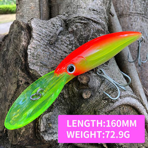 Esca da <span class=keywords><strong>Pesca</strong></span> 72.9g, Minnow Artificiale <span class=keywords><strong>per</strong></span> Trolling, Jerkbait Rotante Affondante in ABS 160mm, Esca <span class=keywords><strong>per</strong></span> <span class=keywords><strong>Spigola</strong></span> e Cernia - Product Image 3