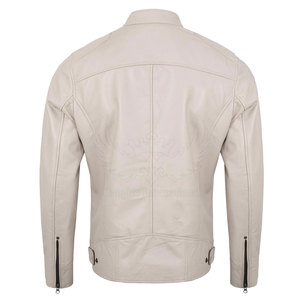 Veste de motard unisexe en cuir véritable souple de qualité supérieure, lavée, avec fermeture éclair sur le devant, coupe confortable, caractéristiques de sécurité, idéale pour les voyages - Product Image 2