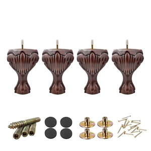 Custom Solid Wood Carved T Shape Heavy Duty <b>Sofa</b> <b>Legs</b> Vintage Furniture <b>Replacement</b> Feet Hardware Kit Easy Installation <b>for</b> - Product Image 3