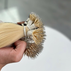 Extensiones de Cabello Liso con Punta I-Tip, Rubio Ceniza Piano 613, Doble Trama, Cabello Humano Virgen Vietnamita, Adhesión de Queratina, Trama Única, Venta al por Mayor - Product Image 3