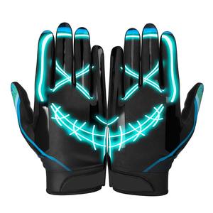 Gants de football en silicone personnalisés de haute qualité, vente chaude, design d'équipe, gants de football américain, prix de gros - Product Image 6