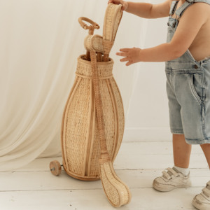 Children golf <b>play</b> set indoor pretend sport toys for toddlers eco friendly rattan kids toy - Product Image 3