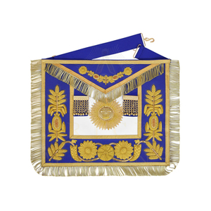 Delantal de Maestro Masón de Alta Gama, Azul Real, Terciopelo, Piel de Cordero Blanca, Regalia de Lujo, Delantal Premium para Maestro Masón - Product Image 1