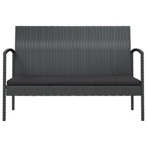 Conjunto de Muebles de Jardín de Ratán PE Negro con Acero con Recubrimiento en Polvo y Vidrio, Muebles de Exterior Premium - Product Image 4