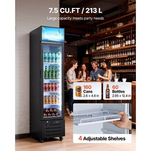 Réfrigérateur commercial vertical vitré pour boissons 7,5 pi³ avec vitrine - Product Image 2