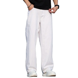 Jeans de Mezclilla para Hombre, Estilo Retro, Corte Recto, Color Blanco, Estilo Vintage, Ecológicos, Transpirables, Ligeros, Holgados, Tallas 28-40 - Product Image 1