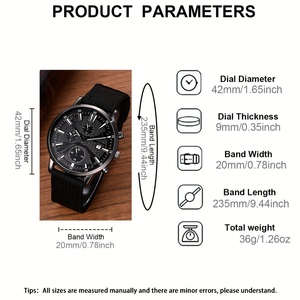 Ensembles de montres professionnelles L10 pour hommes, montres décontractées en cuir, bracelets de charme parfaits pour le poignet - Product Image 3