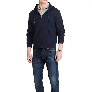 Custom Full Zip Up Hoodie Men Heavy <b>Fleece</b> High Density Fabric Plain Long Sleeve Soft <b>Thick</b> Warm <b>Jacket</b> - Product Image 1