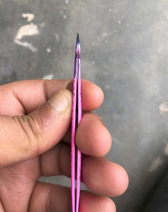 Pince à cils à poignée en diamant rose rose vente en gros boîte rose emballage isolation pince à cils à pointe en fibre de marque privée - Product Image 3