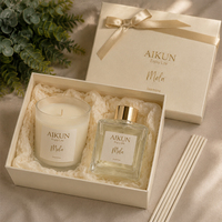 Ensemble de bougies parfumées et diffuseurs à bâtonnets AIKUN Premium pour souvenirs de mariage, cadeau promotionnel d'entreprise, logo personnalisé