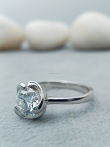 Shape LAB DIAMONDS Fine Jewelry 925 Silver VVS Lab Grown Engagement Wedding Ring GIA Certificate Classic 18K Gold FLOWER SHAPE" - Product Image 3