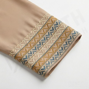 Abaya Musulmana Personalizada, Ligera, de Poliéster con Cuentas, Mangas Largas con Volantes, Ropa Islámica para Eid, Prenda Modesta Premium para Mujer, Nueva - Product Image 5