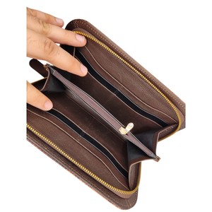 Cartera Larga de Cuero Genuino para Mujer, de Gran Capacidad, con Forro de Seda, Cierre de Cremallera, Bolso de Mano Duradero, Premium para Uso Diario - Product Image 2