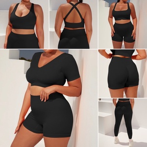 Conjunto Deportivo de 3 Piezas para Mujer, de Secado Rápido, Transpirable, con Leggings de Manga Larga, Chaqueta de Compresión y Sujetador Deportivo para Yoga, Gimnasio y Entrenamiento - Product Image 3