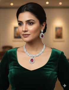 Conjunto de collar de latón con diseño étnico de templo de aspecto antiguo para mujeres, para uso en bodas, pooja y ceremonias religiosas, de proveedor indio. - Product Image 2