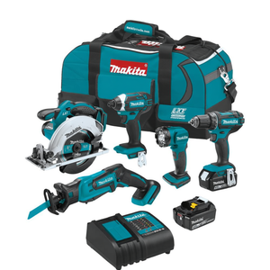 18V Cordless Power <b>Tool</b> Combo Kit 5 Piece Lithium Ion Heavy Duty Construction <b>Set</b> - Product Image 2