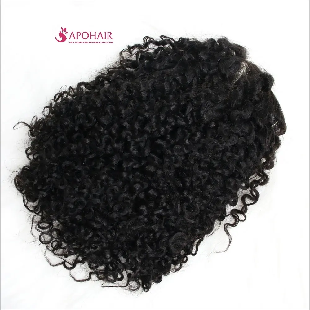 Venda quente 2023 Cor Preta Frontal 13x4 Peruca Extensões de Cabelo Humano Sol Encaracolado Frontal Perucas Cabelo Humano