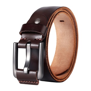 Cinturones de Cuero de Grano Completo de 38 mm, Estilo Vintage, Hechos en Fábrica, para Hombre, Cinturones Casuales para Jeans - Product Image 1