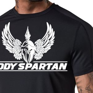 Camiseta de entrenamiento con gráficos negros para hombre, cuello redondo, manga corta, atlética, para gimnasio, entrenamiento, fitness, correr, ropa deportiva informal, ropa deportiva - Product Image 5