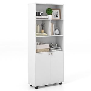 Librería Ajustable de Doble Puerta de 66 Pulgadas de Alto con Cubos de Almacenamiento - Product Image 1