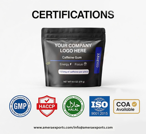 Hot Selling Energy & Focus Caffeine Chewing <b>Gum</b> GMP Certified Bulk Supplier - Product Image 2