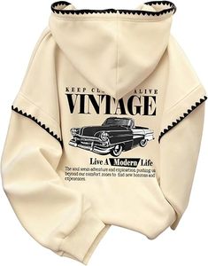 Sweat à capuche court en polaire pour femme, avec logo frontal, 100 % coton, manches longues, cordon de serrage, pull-over, écologique - Product Image 1